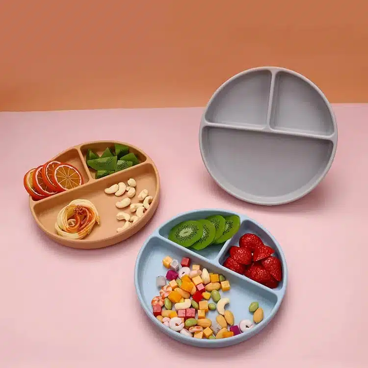 Custom silicone manufacturer’s food-grade divided plates for children