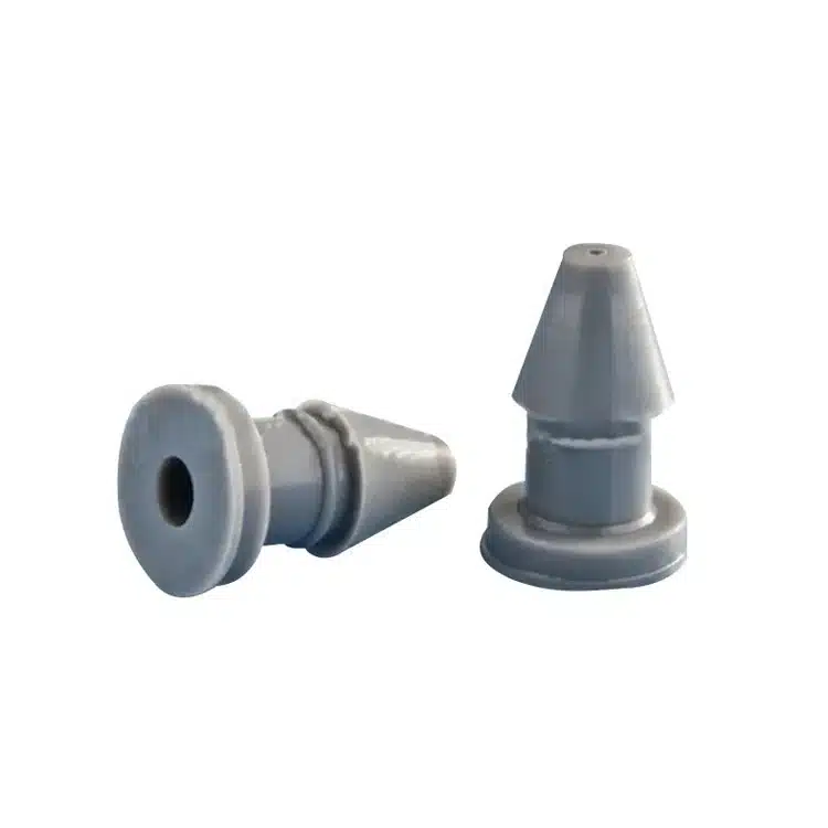 Gray silicone nozzles manufactured by a custom silicone manufacturer