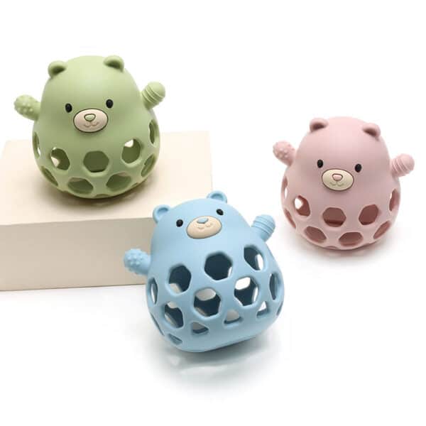 custom-baby-teether-toy-with-holder-set-soft-silicone-bear