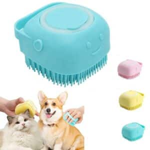 custom-dog-bath-grooming-brush-scrubber-silicone-pet-massage-shampoo-dispenser
