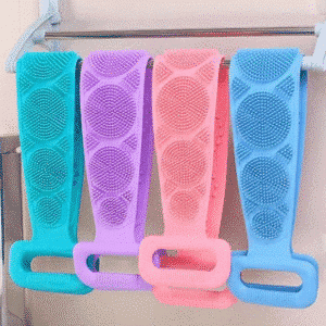 custom-silicone-bath-towel-double-sided-body-scrubber-with-handle