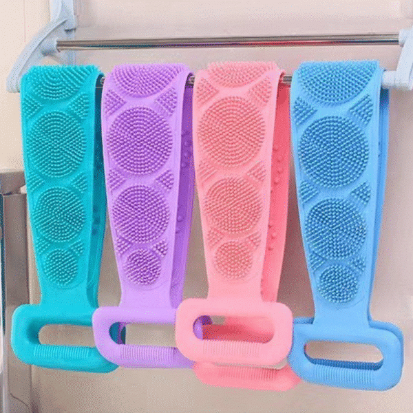 custom-silicone-bath-towel-double-sided-body-scrubber-with-handle