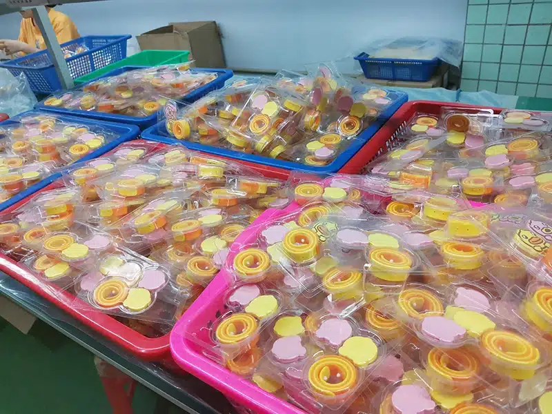 finished silicone products packed in trays ready for shipment and quality inspection