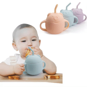 custom-silicone-baby-safety-cup-bear-shaped-with-straw