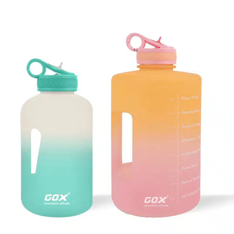 Two large gradient silicone bottles made in China, designed for global OEM buyers seeking stylish branding.