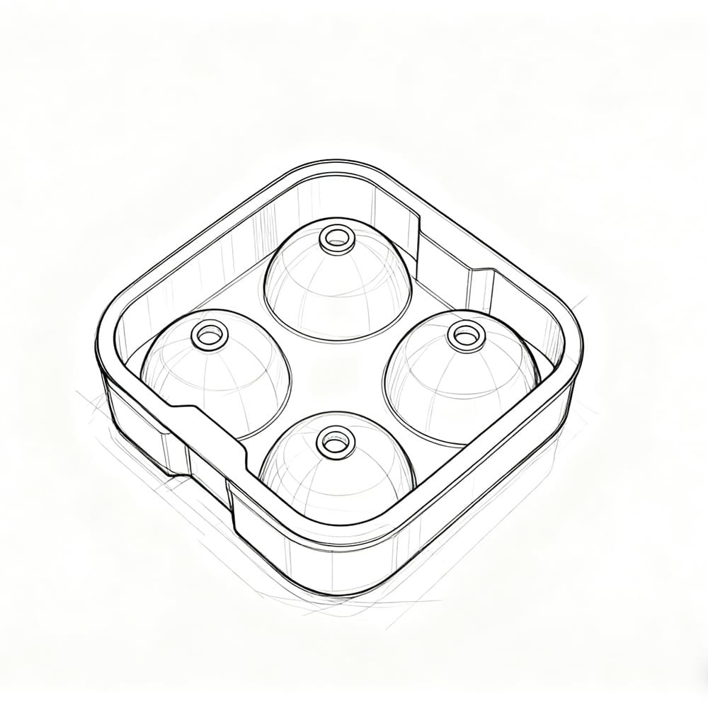 Technical drawing of a foldable silicone water bottle showing size dimensions, capacity, and rolled design.