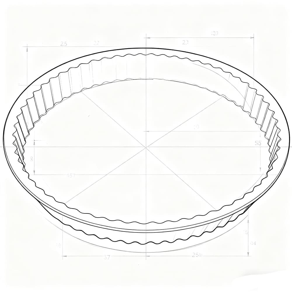 Technical drawing of a foldable silicone water bottle showing size dimensions, capacity, and rolled design.
